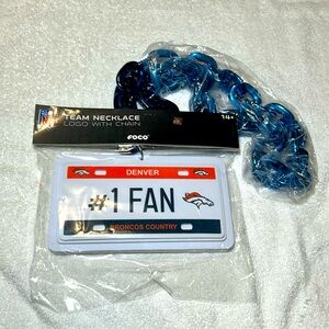 Denver Broncos #1 Fan Necklace. NFL FOCO Team Logo Neck Chain